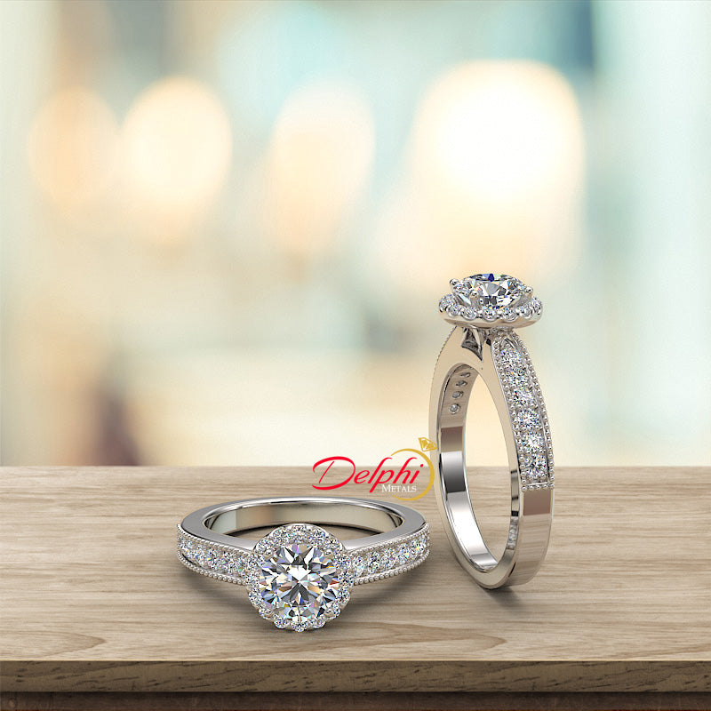 Fana Classic Round Halo Engagement Ring S3123 - Martin Jewelers